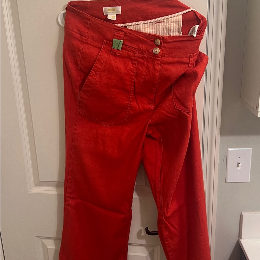 Maeve Red Wide-Leg Trousers